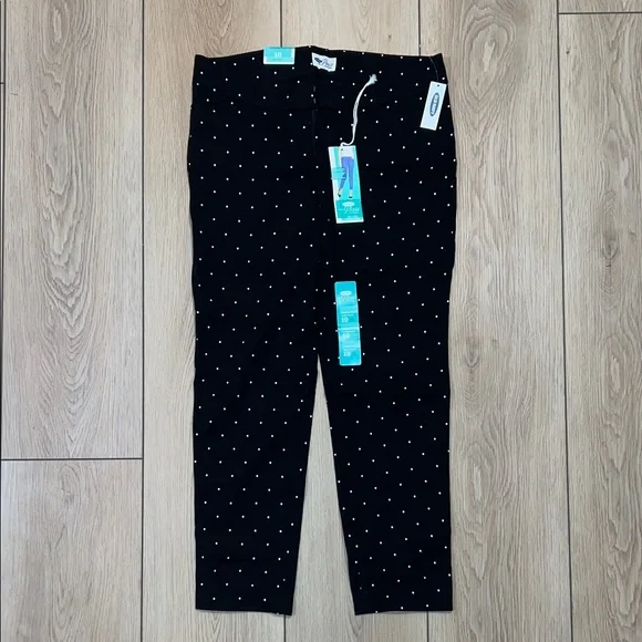 NWT - Old Navy Black Pixie Polka Dot Ankle Pants - Picture 8 of 9
